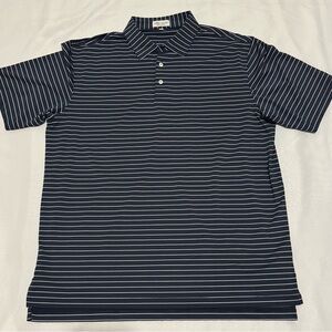 Peter Millar Summer Comfort Blue Shirt Men's XL Polo Short Sleeve Striped Golf